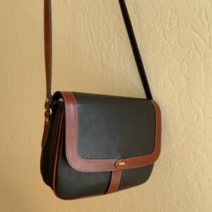 Bally Black and Brown Leather Crossbody Bag